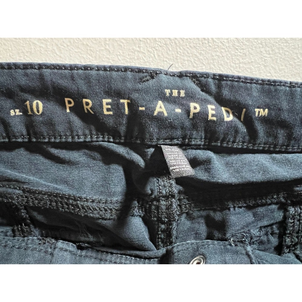 White House Black Market WHBM 32x27 Pret-A-Pedi Pant Women 10 Mid Rise Roll Tab - Picture 3 of 11